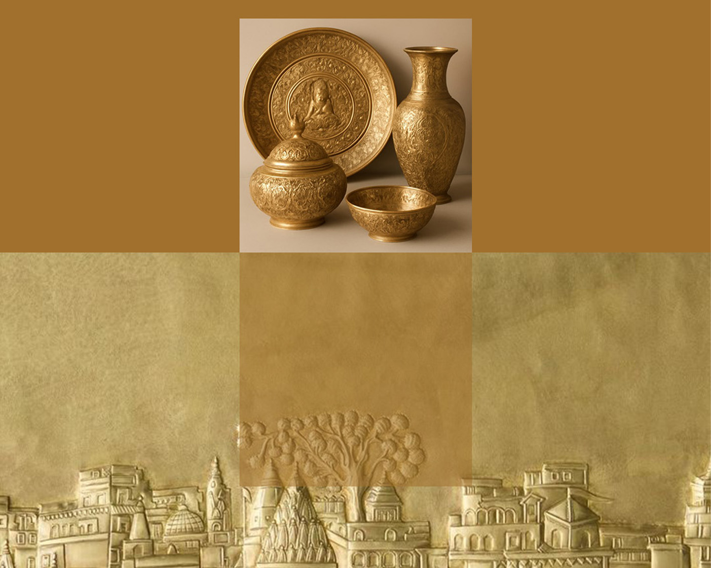 Banaras metal repoussé handwork.