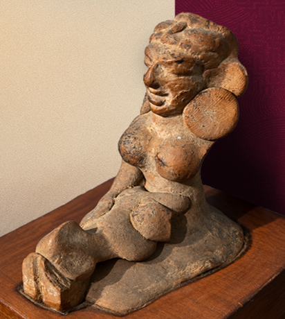 Lady Massaging the Baby - Gupta terracotta, Rajghat
